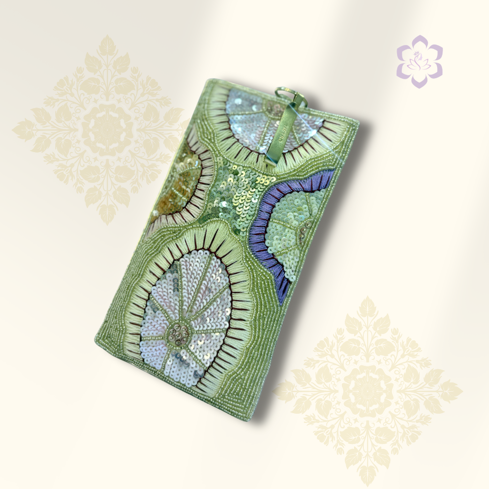Emerald Mist Sequin Wallet