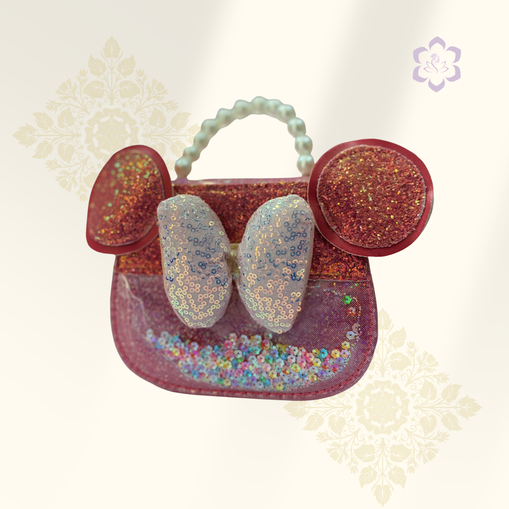 Sparkle Mouse Bow Kids Sling Bag – Red