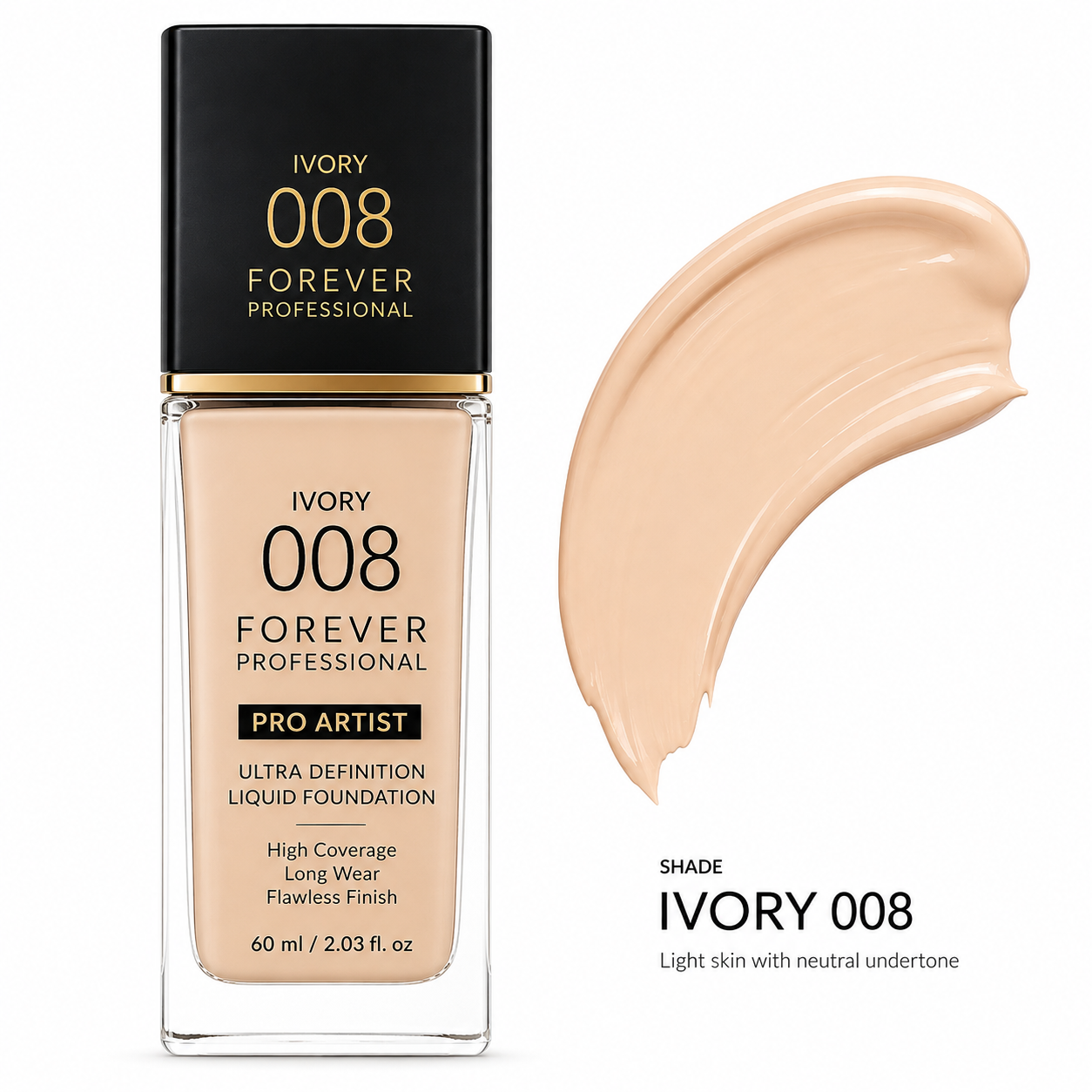Forever Professional Pro Artist Ultra Definition Liquid Foundation  Ivory 008