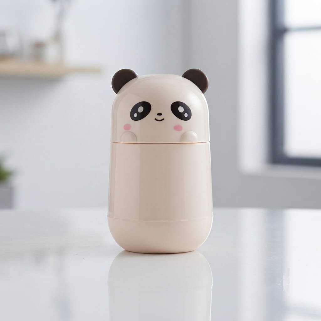 Panda-Shaped Glass Water Bottle
