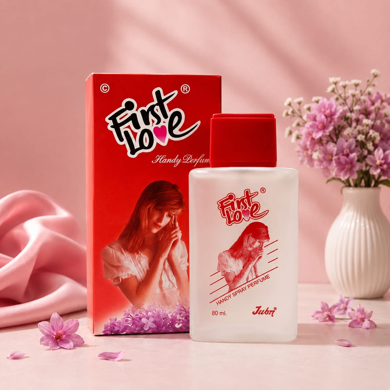 "First Love" Handy Spray Perfume by the brand Jubri.
