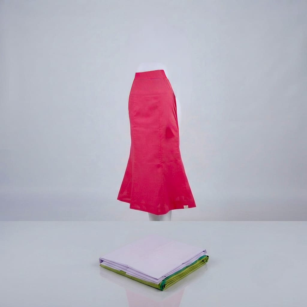 Pink saree shapewear features a mermaid or fishcut silhouette designed for a smooth, stretchable fit.