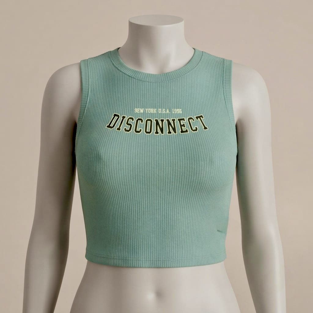 women's cropped graphic tank top designed for casual and streetwear styling.