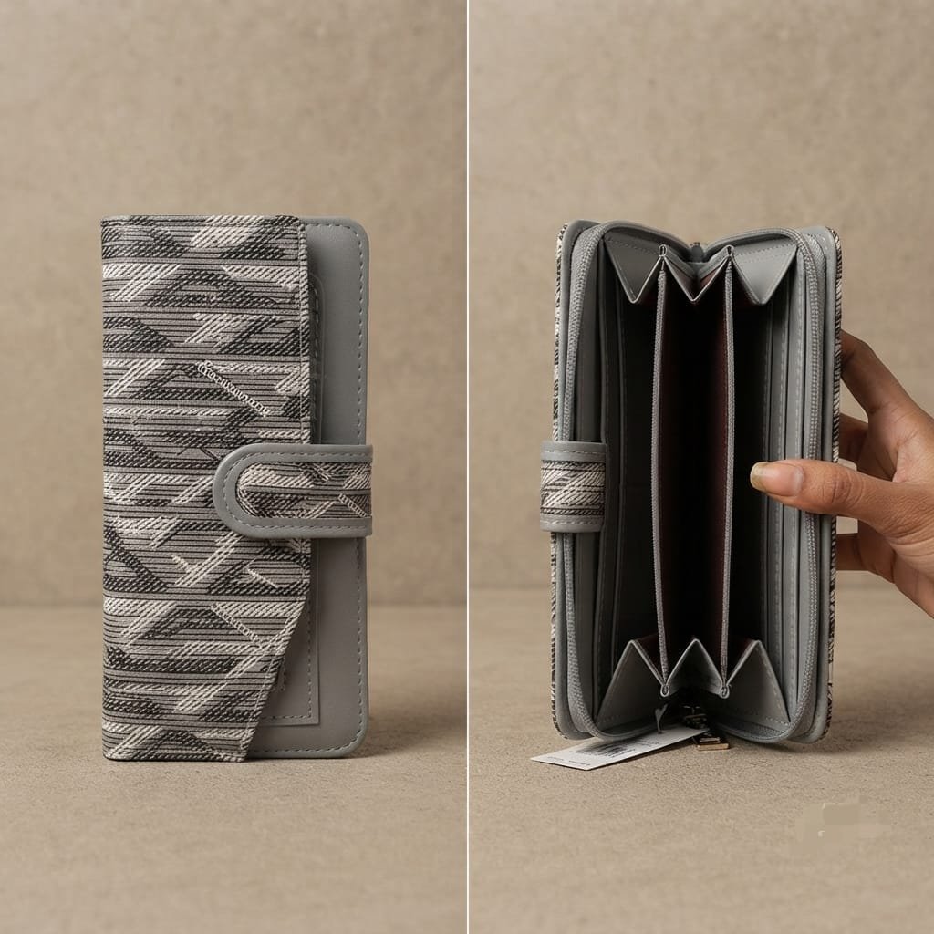women's multi-compartment accordion-style long wallet