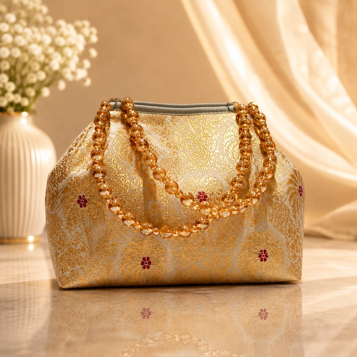 Gold Potli Bag for Women,