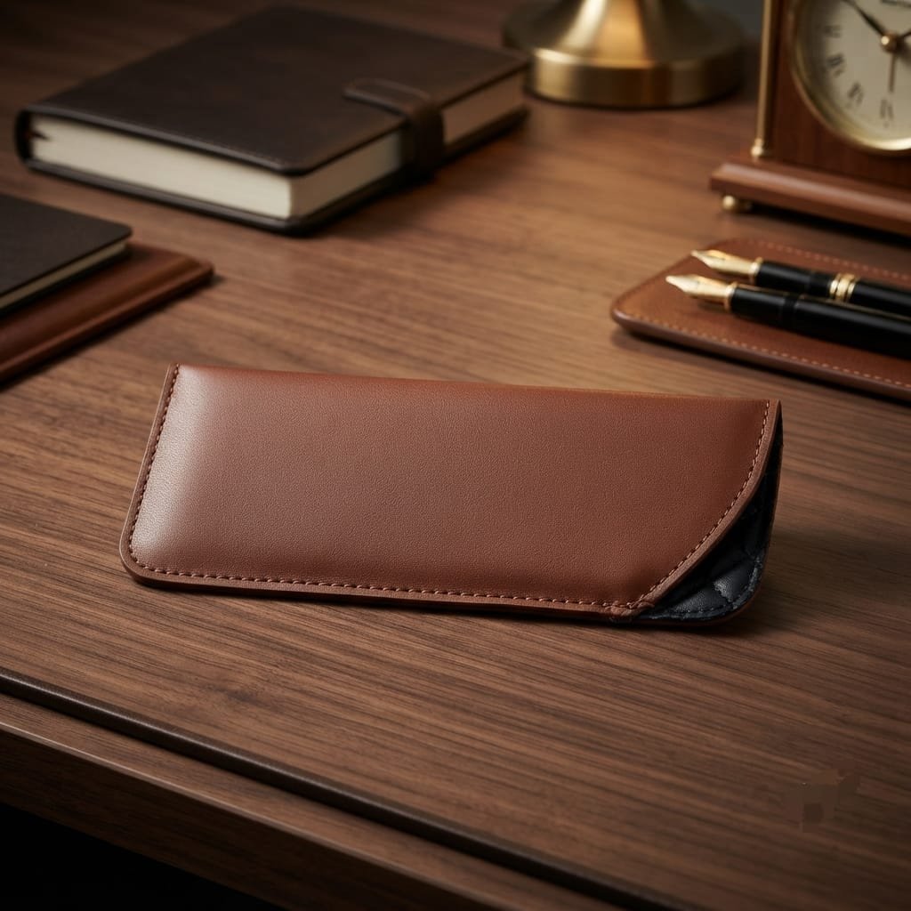 Minimalist, slim slip-in eyewear pouch