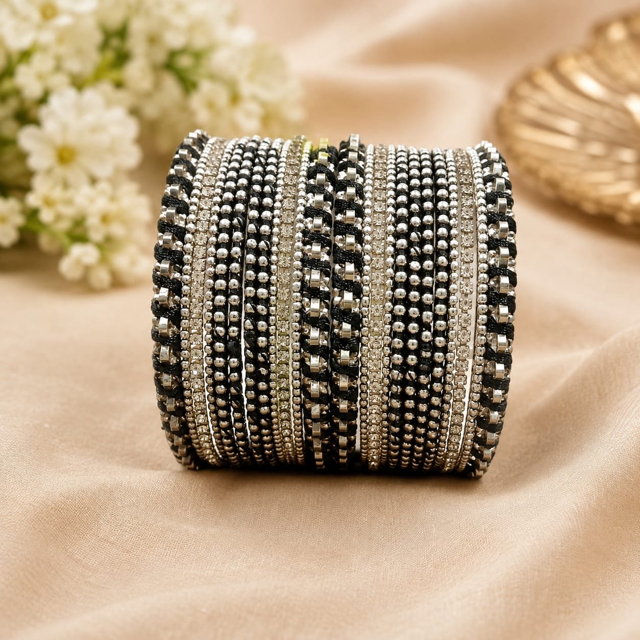 Trending Black  Bangles Set for Women with Zircon Stone Work