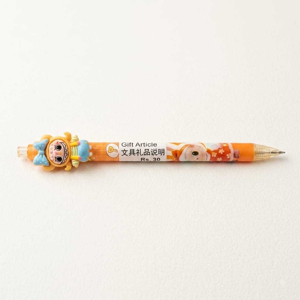 Yellow kawaii cartoon character Pencil.