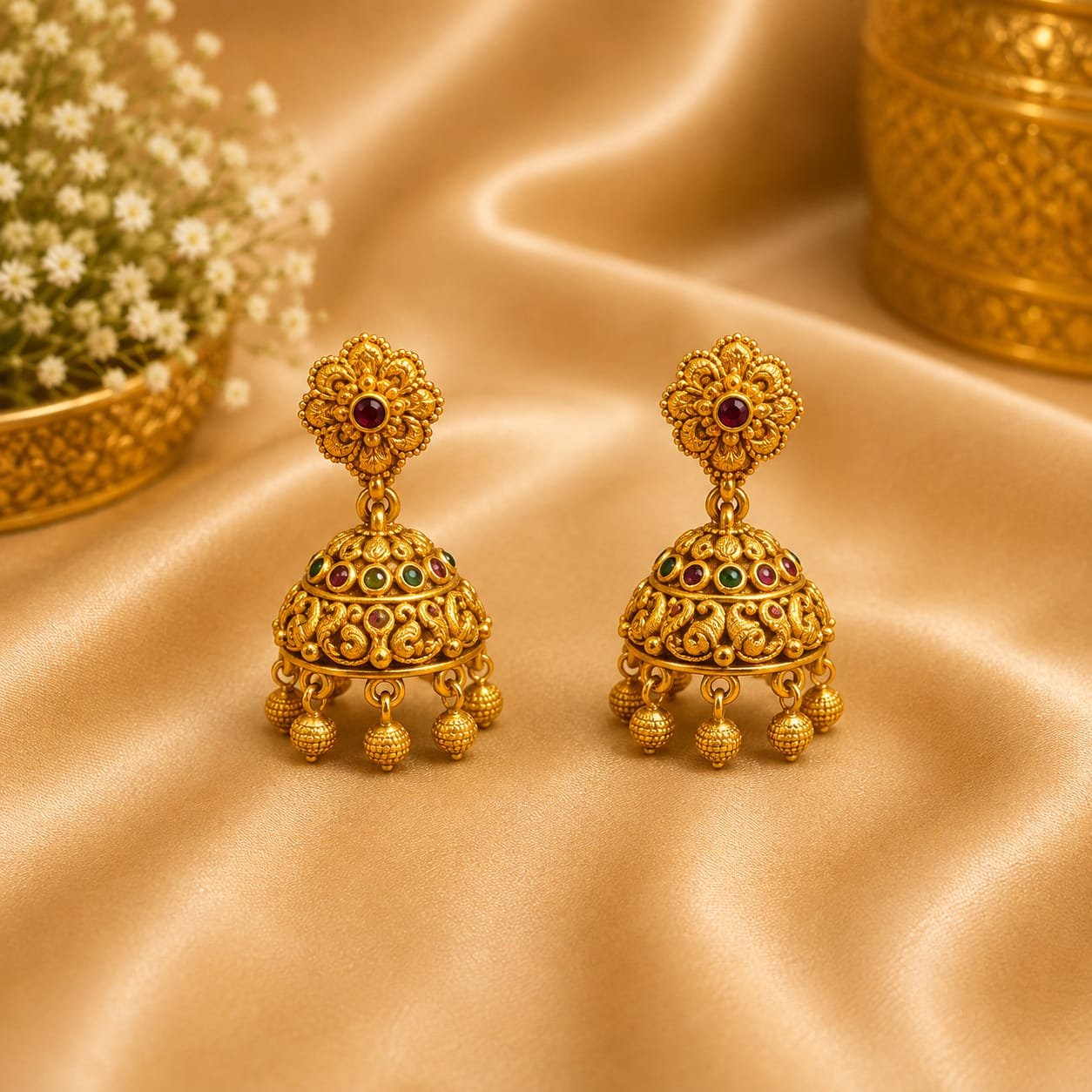 South Indian Antique Jhumka Earrings