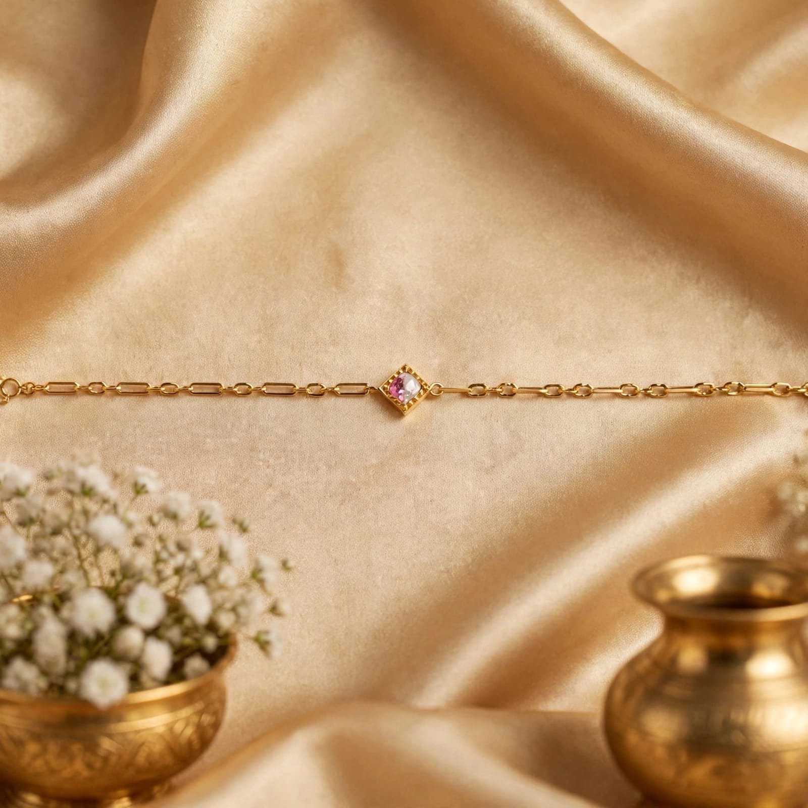 Dainty imitetion chain bracelet