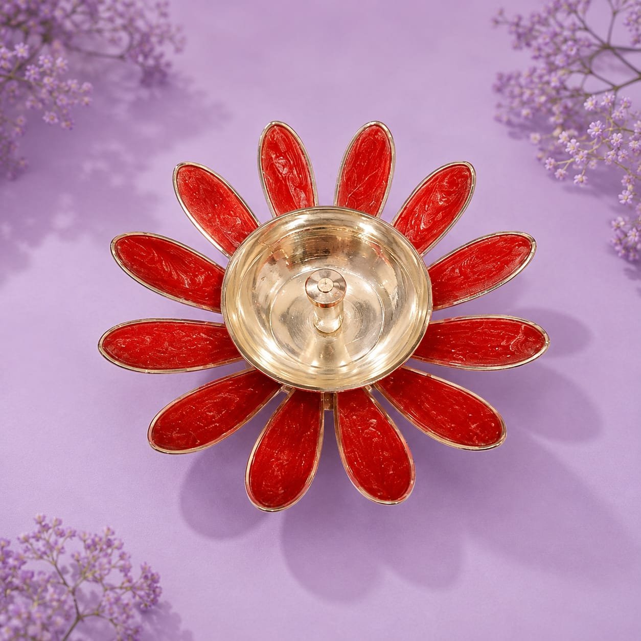 DreamKraft Brass Lotus Kuber Diya for Gift & Home Decor.