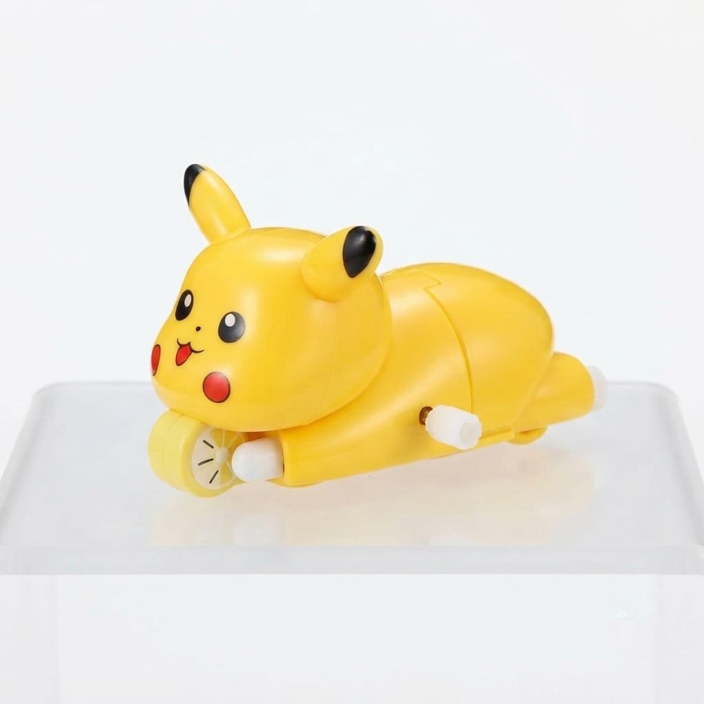 crawling Pikachu wind-up toy designed with a mechanical clockwork mechanism.