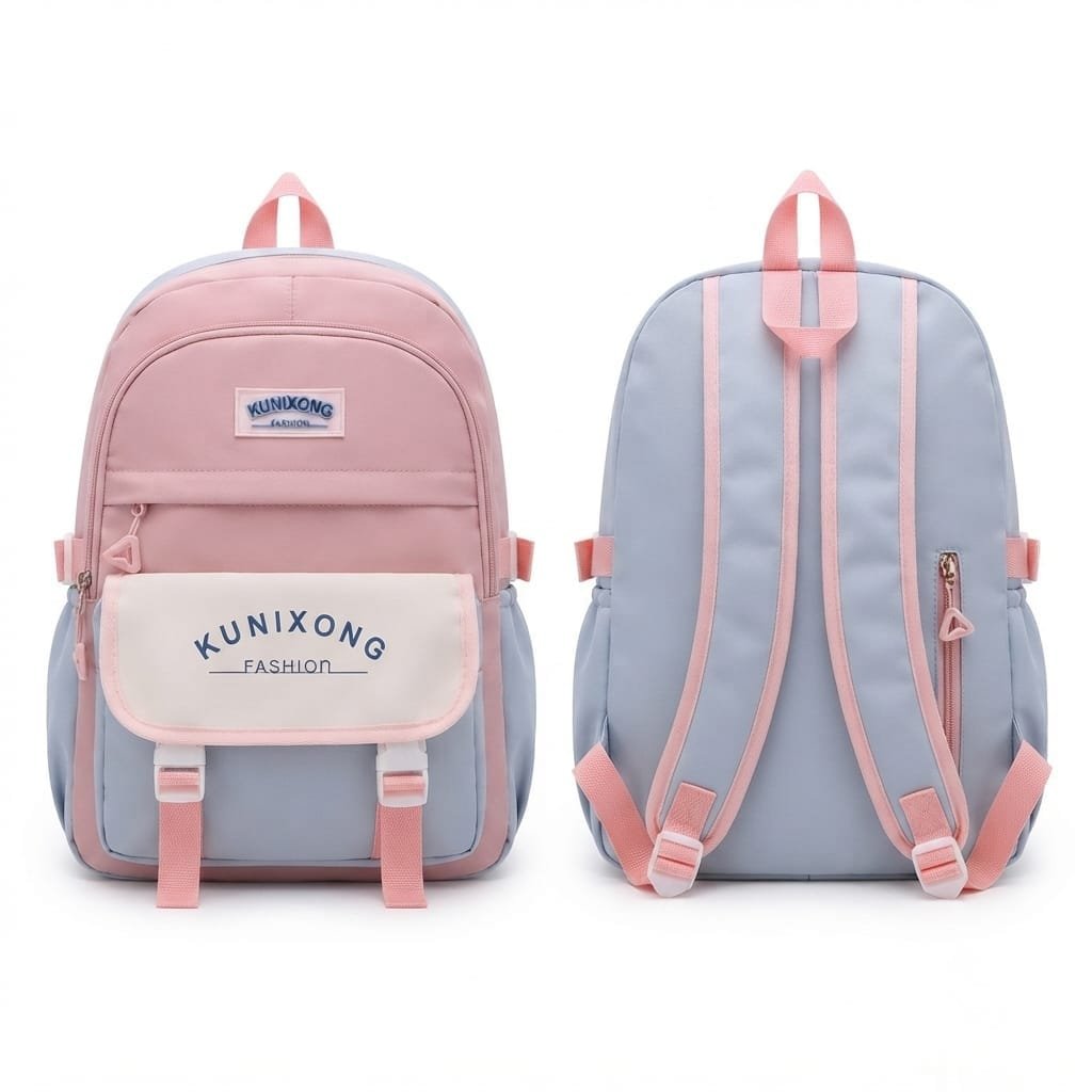 Kunixong Fashion color-blocked backpack